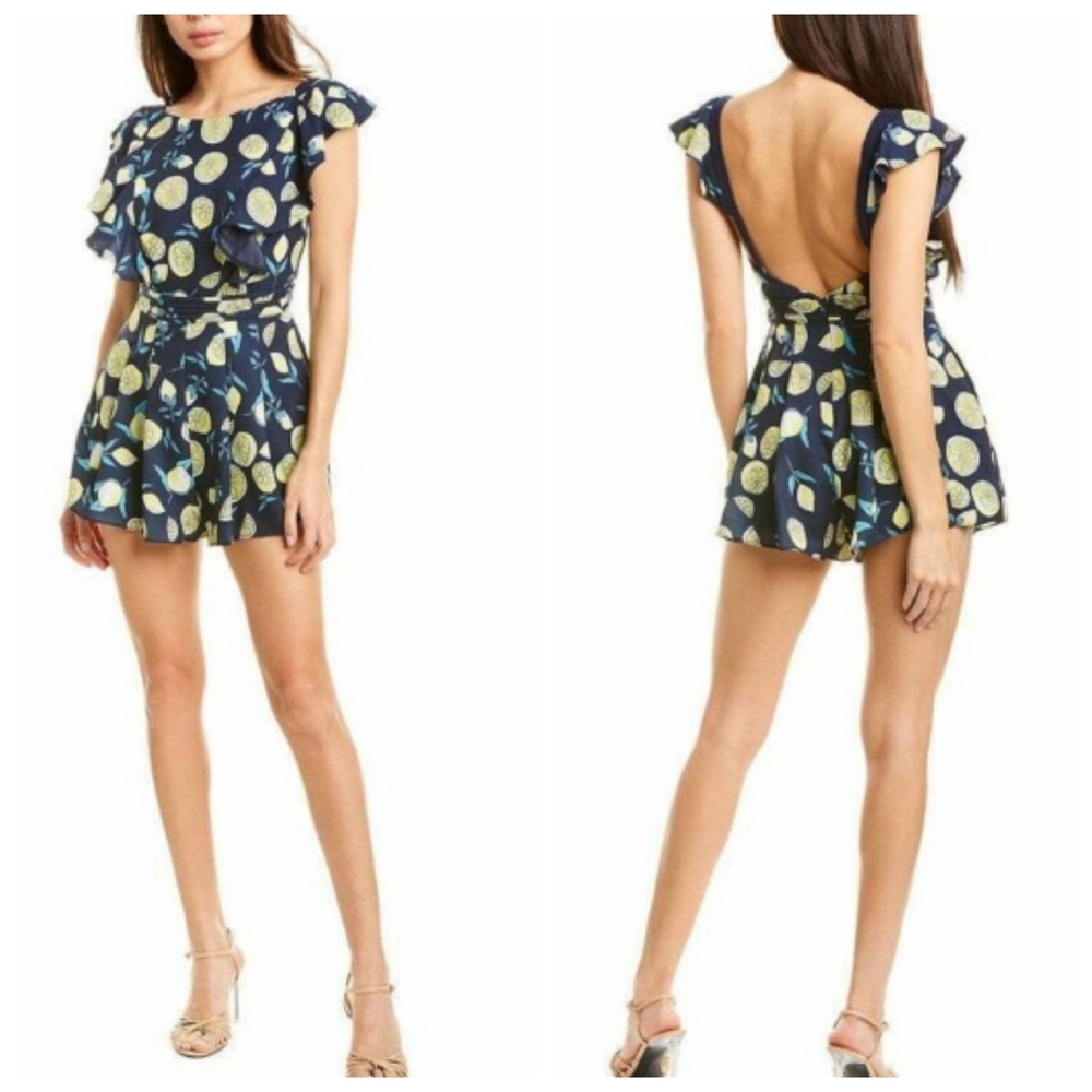 NWT Fame and Partners Vorsane Lemon Playsuit Sz 14